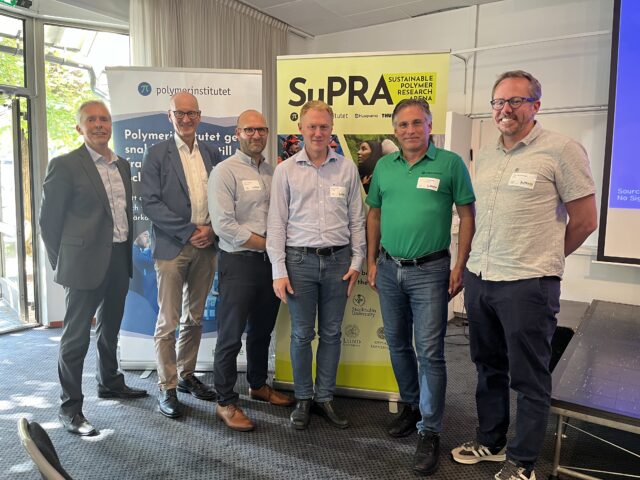 Anders Sjögren (polymerinstitute), Magnus Svensson (WISE), Oscar Engbom (Husqvarna), Lars Jerpdal (SCANIA), Joakim Wiedesheim ( polymerinstitute) and Thor Gardarsson (Thule Group).