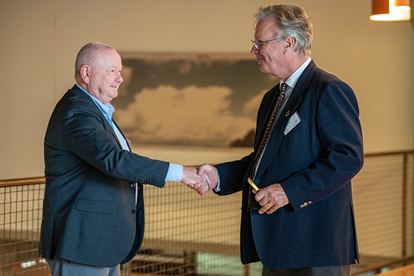 Hans Adolfsson, President of Stockholm University and Olle Eriksson, Vice-Director at WISE. Photo: Anette Gärdeklint Sylla